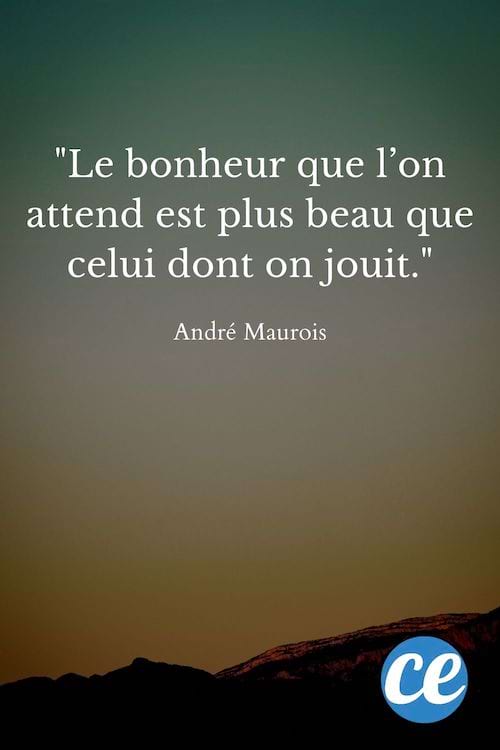 Le bonheur que l’on attend est plus beau que celui dont on jouit.