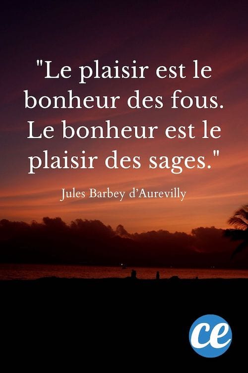 Le plaisir est le bonheur des fous. Le bonheur est le plaisir des sages.