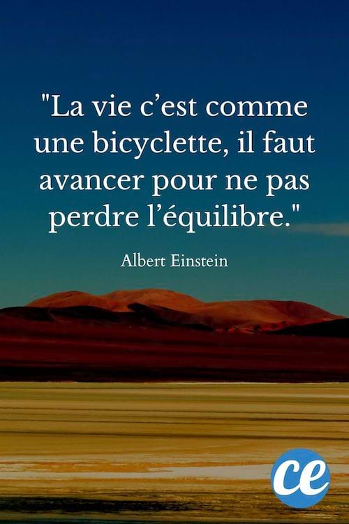 La vie c’est comme une bicyclette, il faut avancer pour ne pas perdre l’équilibre