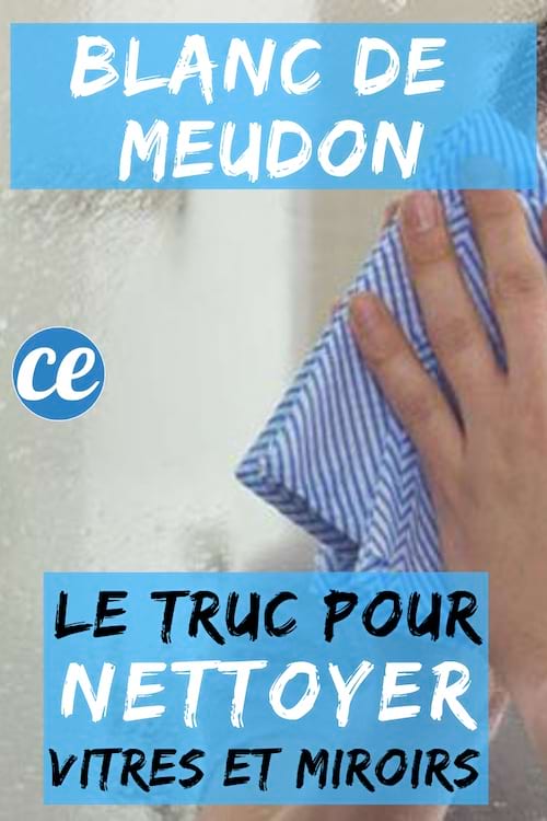 une personne nettoie une vitre avec du blanc de Meudon et un chiffon