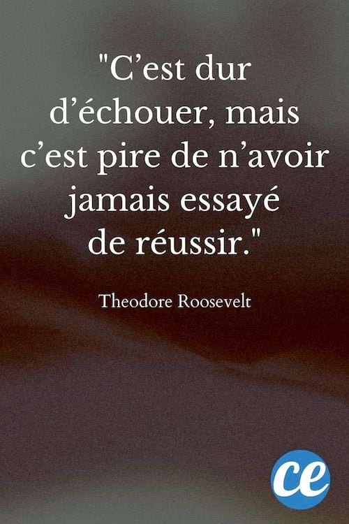 C’est dur d’échouer, mais c’est pire de n’avoir jamais essayé de réussir.