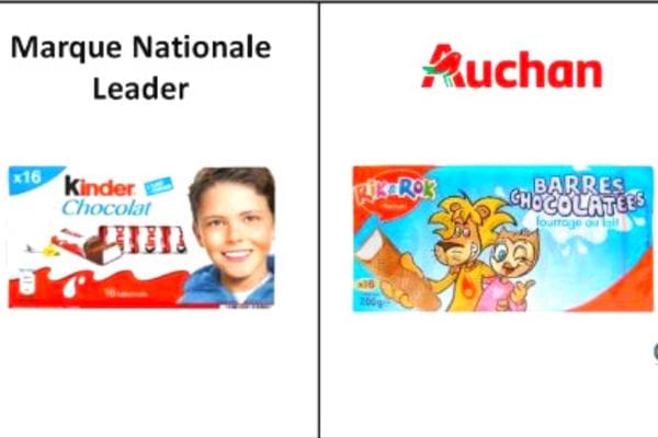 Deux marques différentes de chocolat