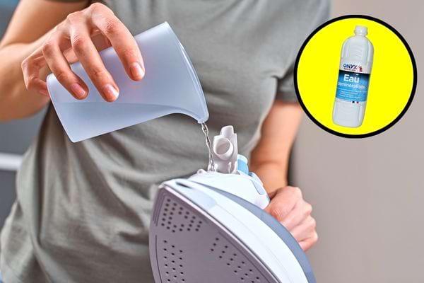 De l'eau déminéralisée pour éviter le calcaire dans le fer à repasser