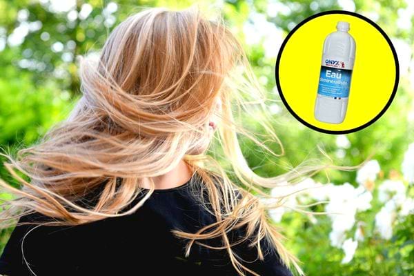 De l'eau déminéralisée pour faire briller les cheveux