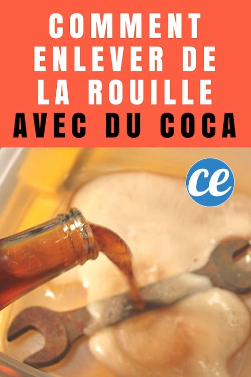 du coca est versé sur des outils rouillés pour enlever la rouille