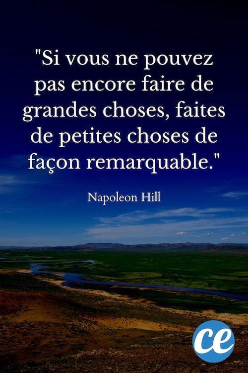 Si vous ne pouvez pas encore faire de grandes choses