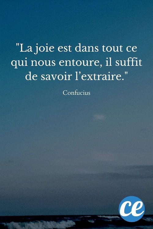 La joie est dans tout ce qui nous entoure, il suffit de savoir l’extraire