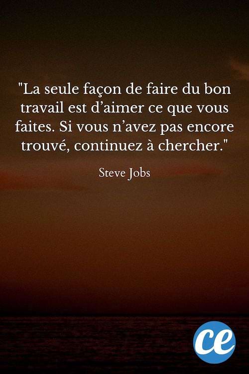 La seule façon de faire du bon travail est d’aimer ce que vous faites