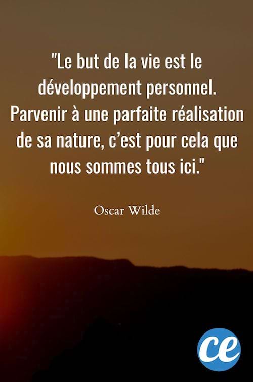 Le but de la vie est le développement personnel