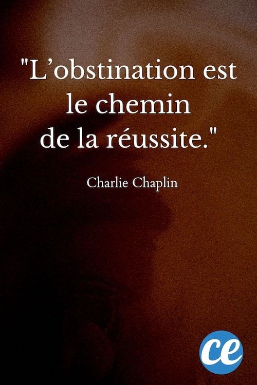 L’obstination est le chemin de la réussite.