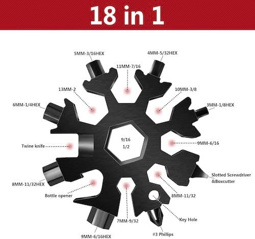 Un outil de poche multi-fonction style flocon de neige