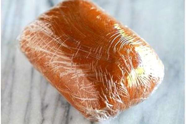 Gingerbread in cling film