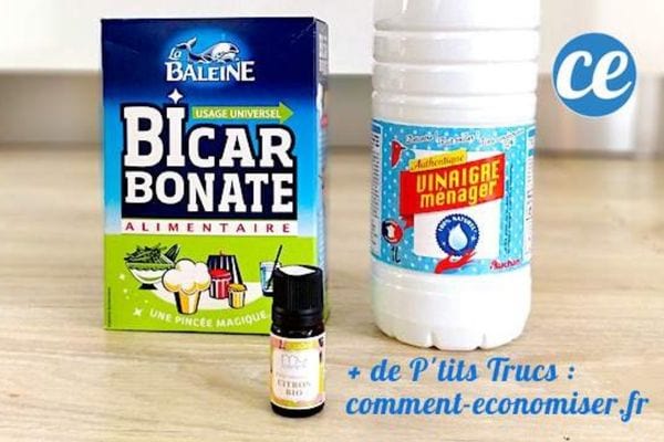 Plusieurs produits de nettoyage avec du bicarbonate et du vinaigre ménager