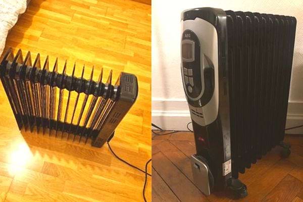 Un radiateur noir a l'huile