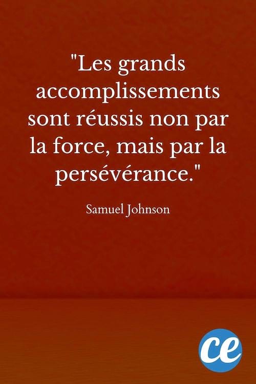 Les grands accomplissements sont réussis non par la force, mais par la persévérance