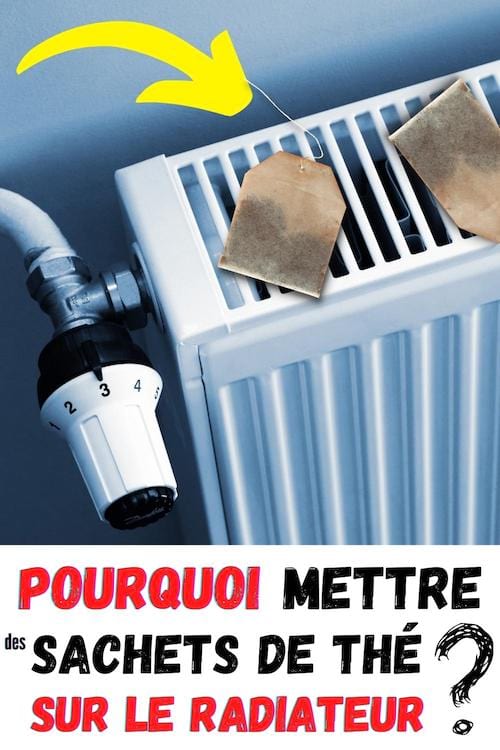 un radiateur avec un sachet de thé pour désodoriser la maison