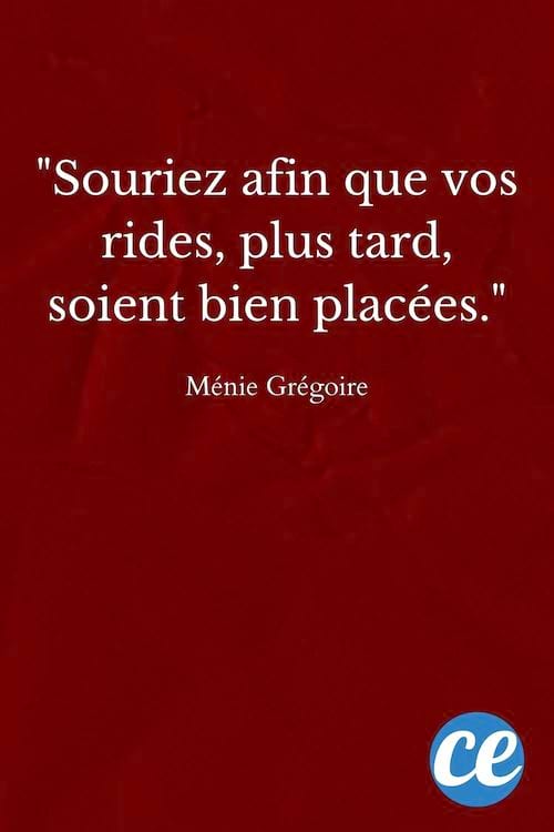 Souriez afin que vos rides, plus tard, soient bien placées