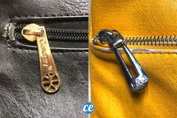 Deux fermetures éclaires différentes sur un fond noir noir et un fond jaune