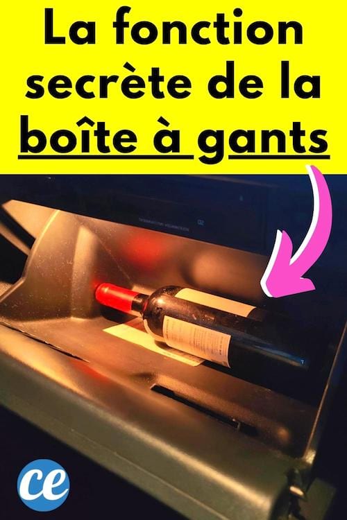 Une bouteille de vin dans la boîte à gants de la voiture pour être gardée au frais  