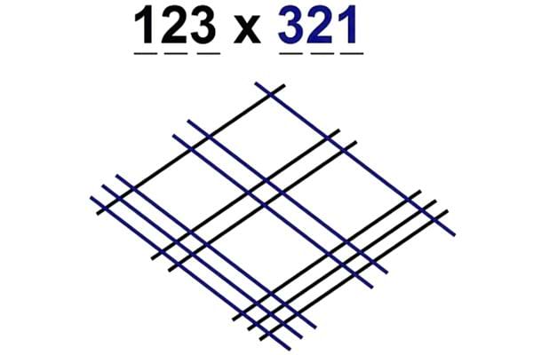 Un carré avec plusieurs lignes noires et bleues