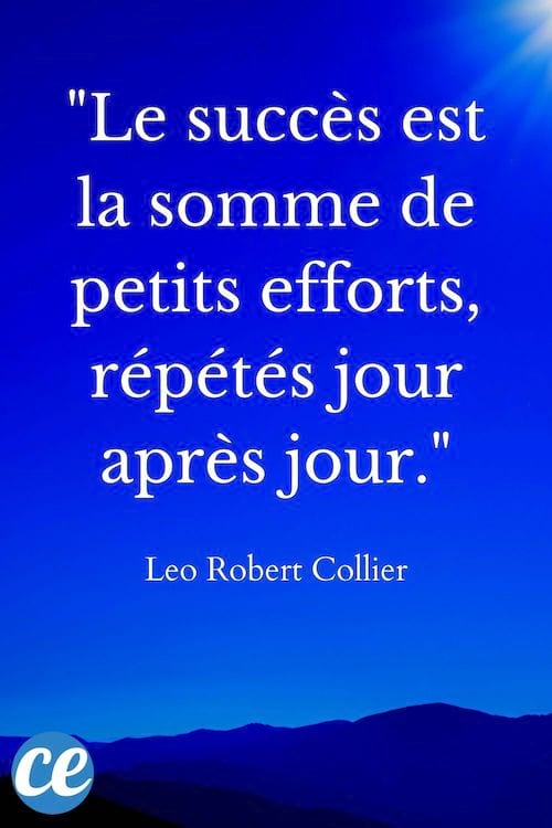 Le succès est la somme de petits efforts, répétés jour après jour