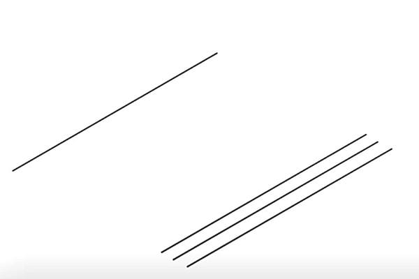 Quatre lignes horizontales noires