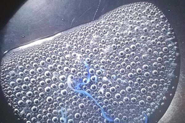 Une poêle avec de l'eau à ébullition à l'intérieur