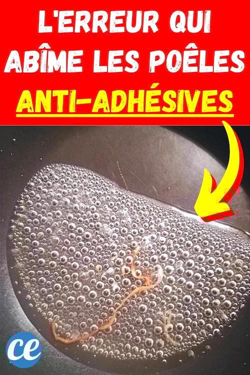 De l'eau froide qui a coulé sur une poêle brulante et qui abîme le revêtement