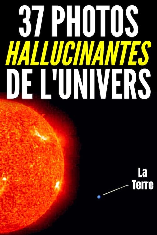 Une photo du soleil à côté de la terre pour donner une perspective de grandeur