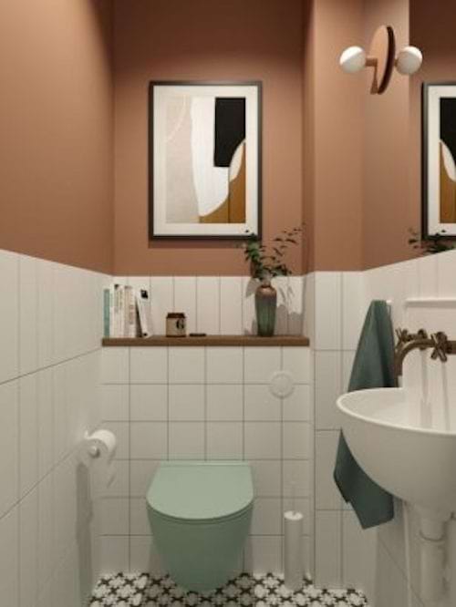Toilets with multiple colors and a green toilet 