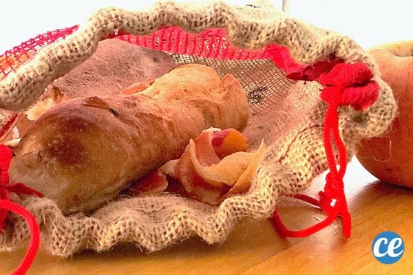 Scheibe in einer Tüte mit roten Lacci