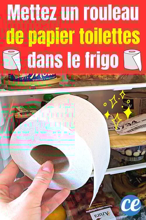 Un rouleau de papier toilette qui est placé dans le réfrigérateur contre l'humidité