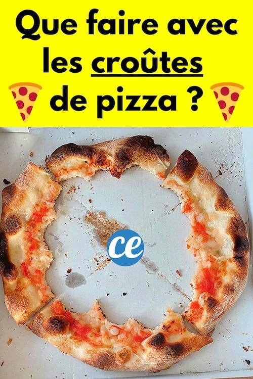 Une pizza ronde où il ne reste plus que les croûtes à réutiliser pour éviter le gâchis
