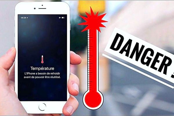 Un téléphone avec une haute température 