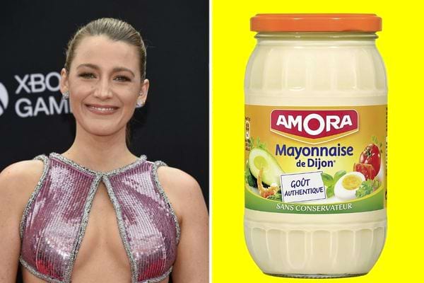 Blake Lively avec un pot de mayonnaise 