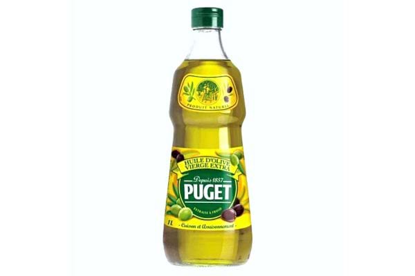Une bouteille d'huile d'olive puget 