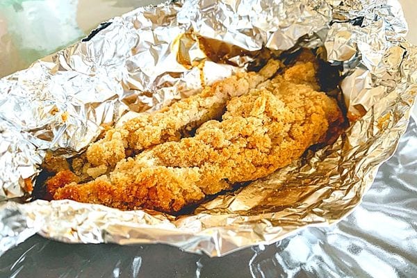 Gebackene Bananenstreusel in Alufolie