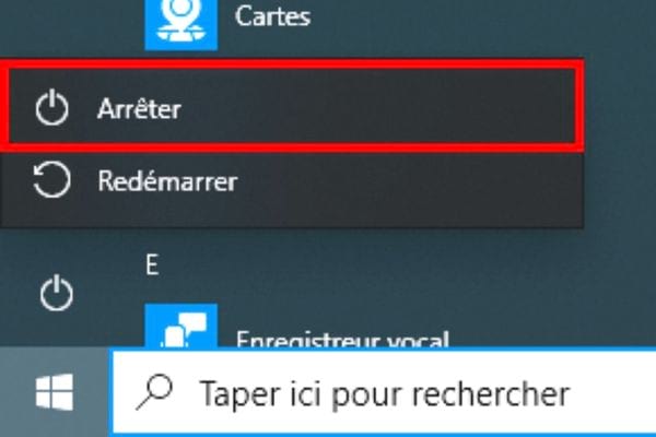 Bouton pour éteindre un pc