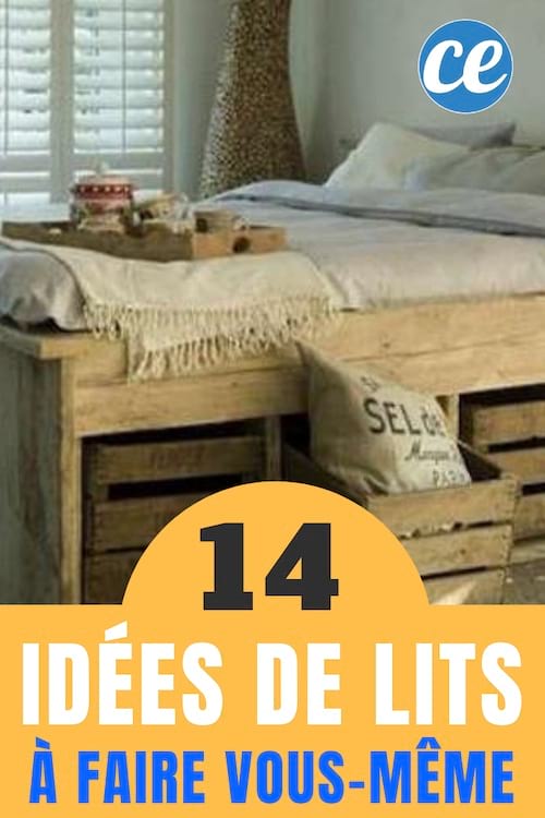 Un lit fait avec des palettes