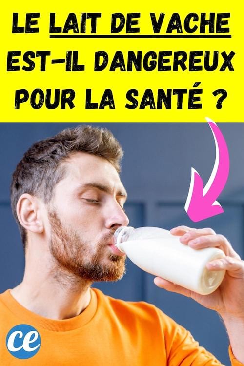 Un homme qui boit du lait de vache dans une bouteille de lait sans savoir si c'est bon ou pas