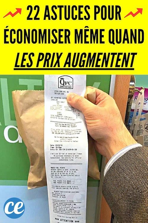 Un ticket de caisse qui a beaucoup augmenté à cause de l'inflation