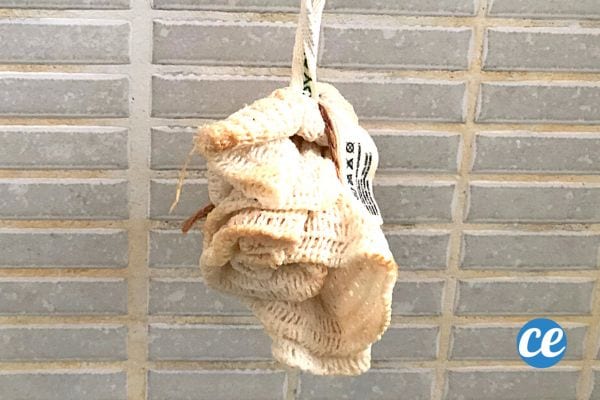 Une fleur de douche trempée devant un mur en béton 