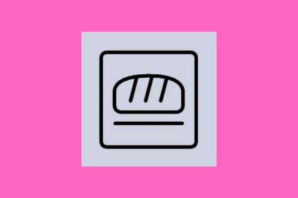 Pain avec un trait en dessous dans carré 