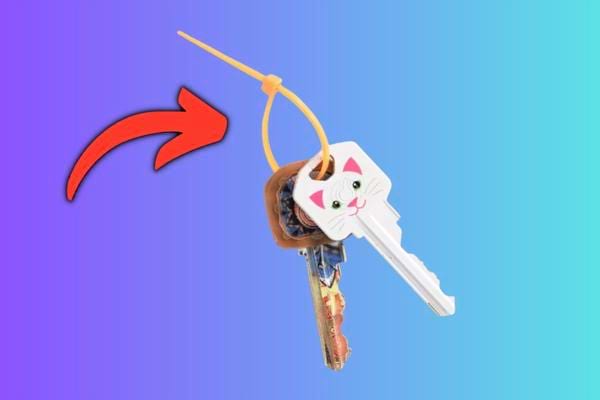 Un porte-clefs fait avec un collier de serrage.