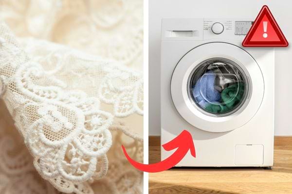 Un tissus blanc avec une machine à laver 