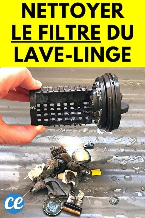 Filtre de machine à laver qui a été nettoyé avec toutes les saletés qu'ils y avaient dedans