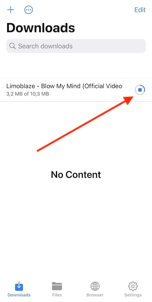 Un téléchargement d'une musique dans l'application "Offline"
