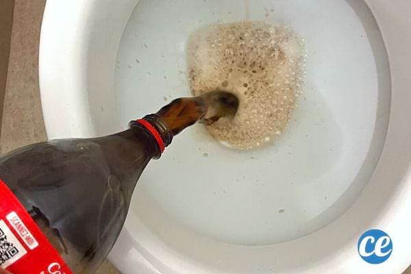 Du coca versé au fond des toilettes