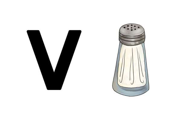 Plusieurs images de rébus qui veulent dire "Vaisselle"