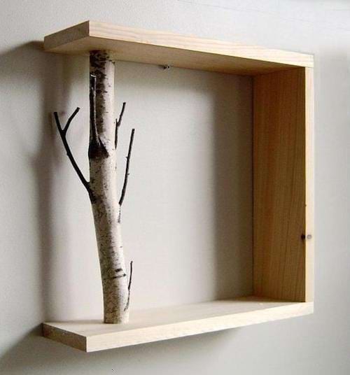 Un tronc d'arbre transformé en carré 